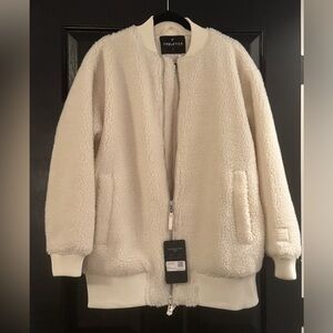 Fabletics Cream Teddy Jacket Plush Oversized Style New with Tags